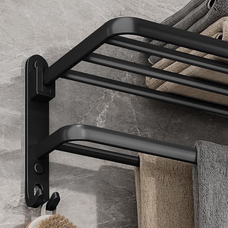 Foldable Bathroom Towel Holder – Space Saving Stainless Steel Wall Rack for Modern Bathrooms