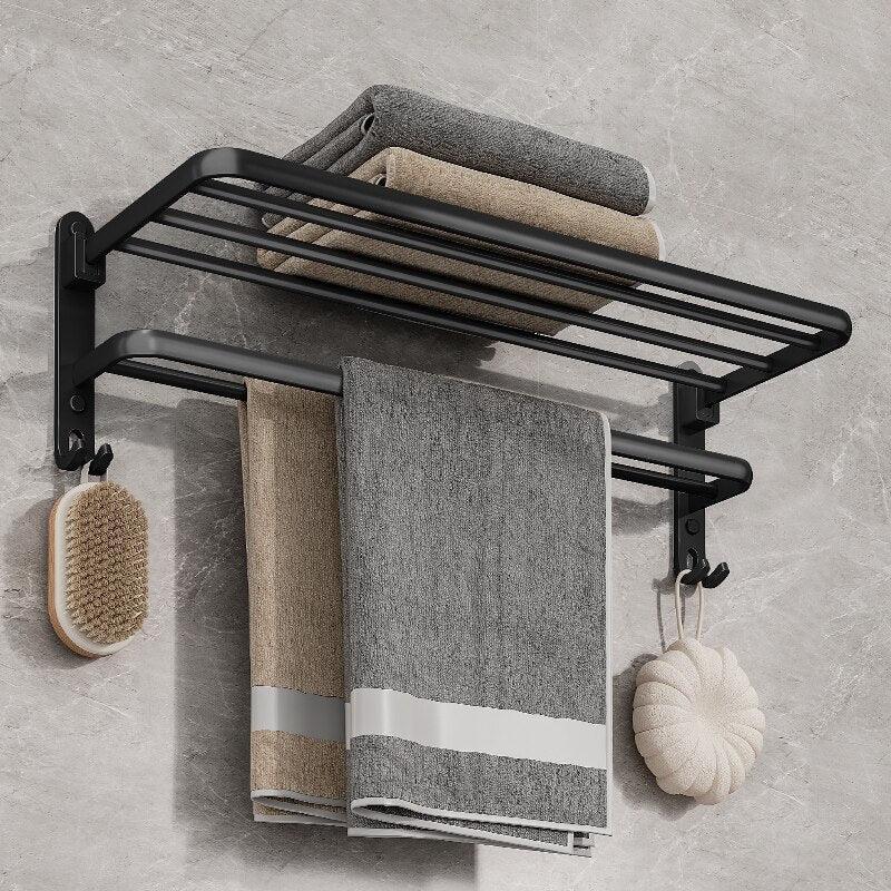 Foldable Bathroom Towel Holder – Space Saving Stainless Steel Wall Rack for Modern Bathrooms