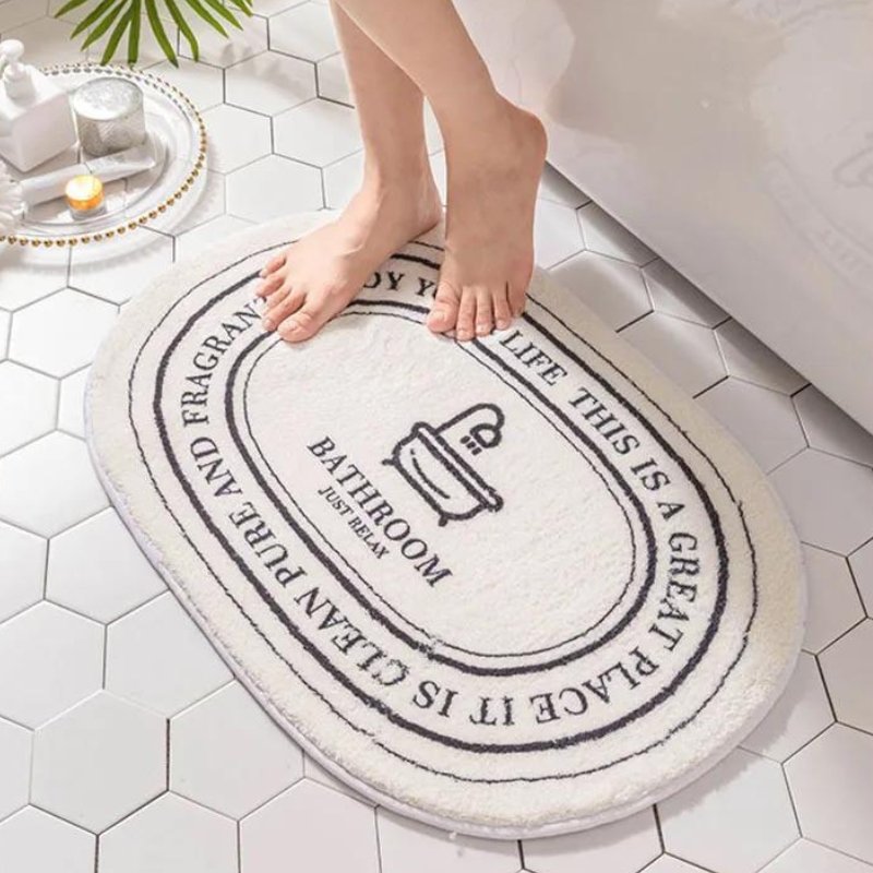 Soft & Non-Slip Antimicrobial Bathroom Rug – Quick Dry Absorbent Bath Mat for Shower & Home Use