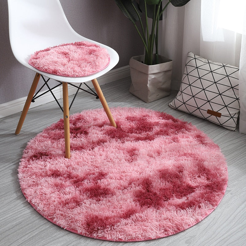 Decoreto™ Plush Round Rug – Ultra Soft Living Room & Bedroom Anti-Slip Carpet