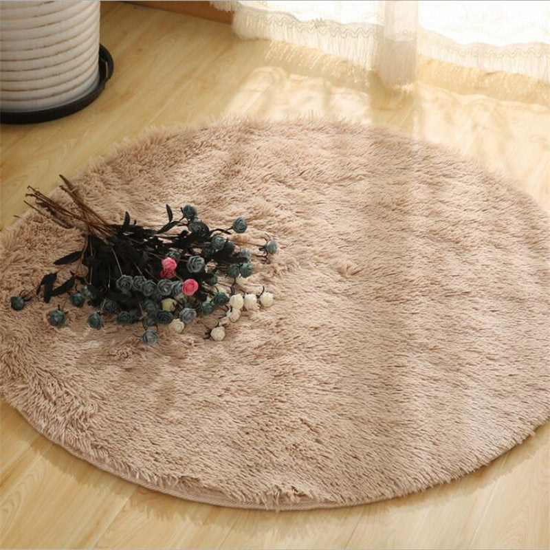 Decoreto™ Plush Round Rug – Ultra Soft Living Room & Bedroom Anti-Slip Carpet