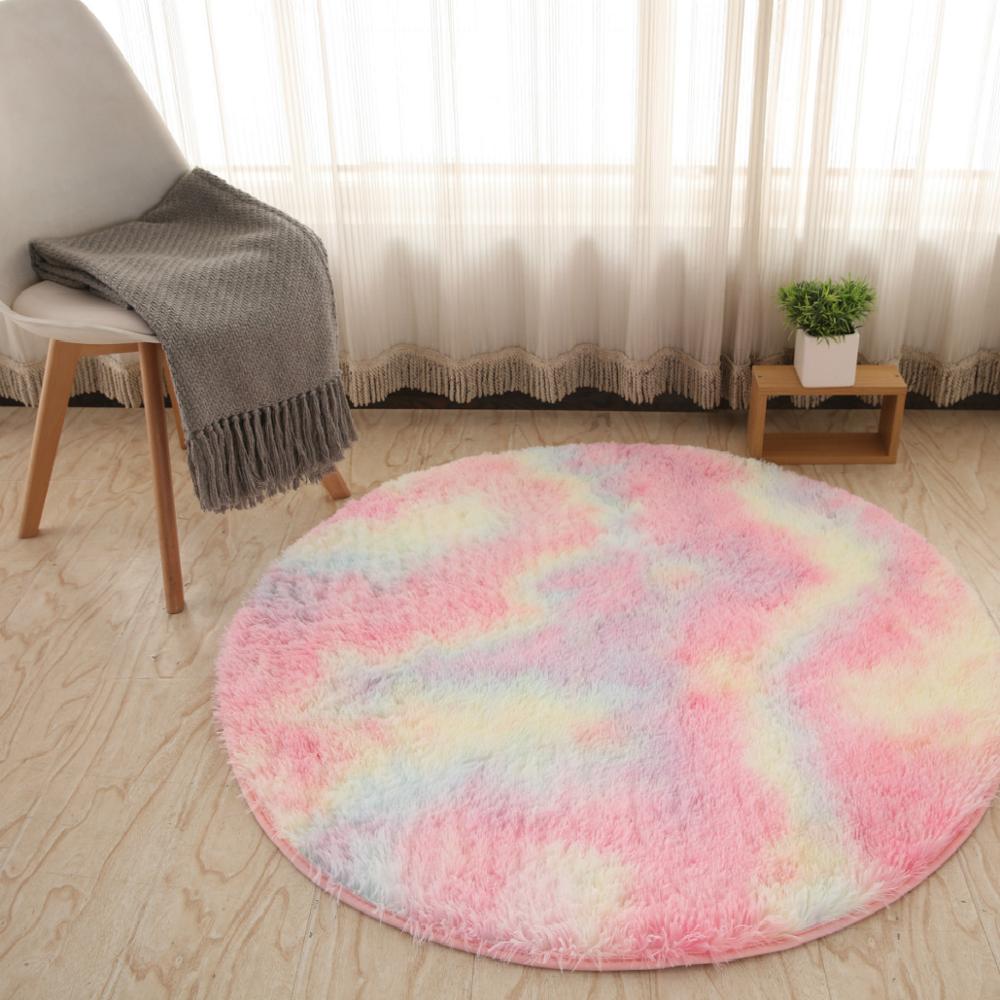 Decoreto™ Plush Round Rug – Ultra Soft Living Room & Bedroom Anti-Slip Carpet