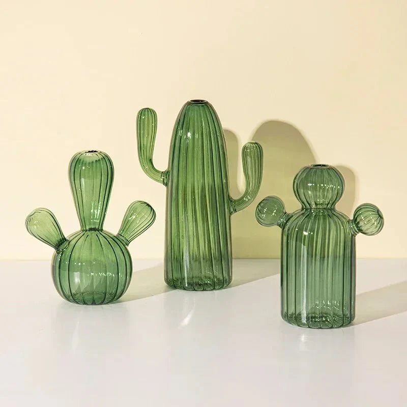 Decorative Glass Plant Vase – Cactus Style