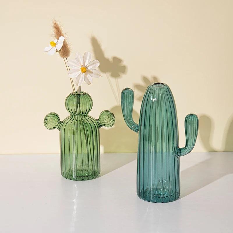 Decorative Glass Plant Vase – Cactus Style
