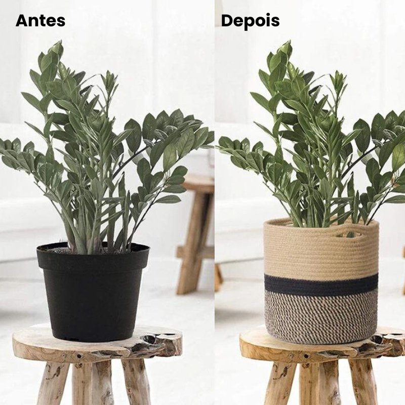 Decorative Fabric Plant Pot – Cotton Rope