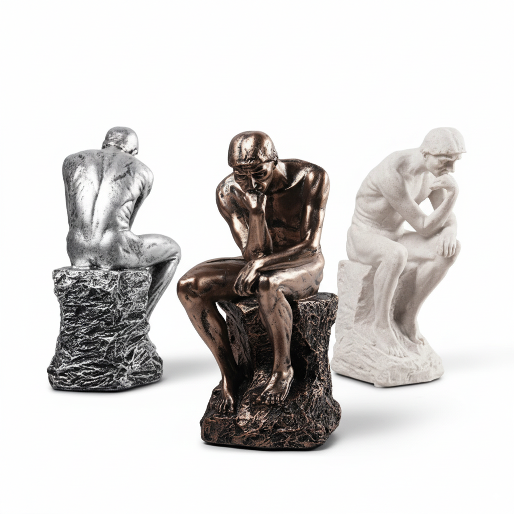The Thinker Sculpture – Artistic Resin Statue for Study & Living Room Decor