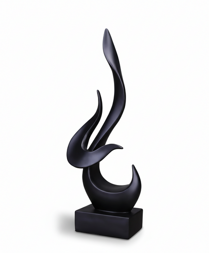 Abstract Flame Resin Sculpture – Modern Artistic Home Decor Accent