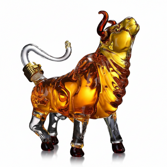 Bull-Shaped Crystal Decanter 1000ml – Luxury Whiskey & Wine Carafe