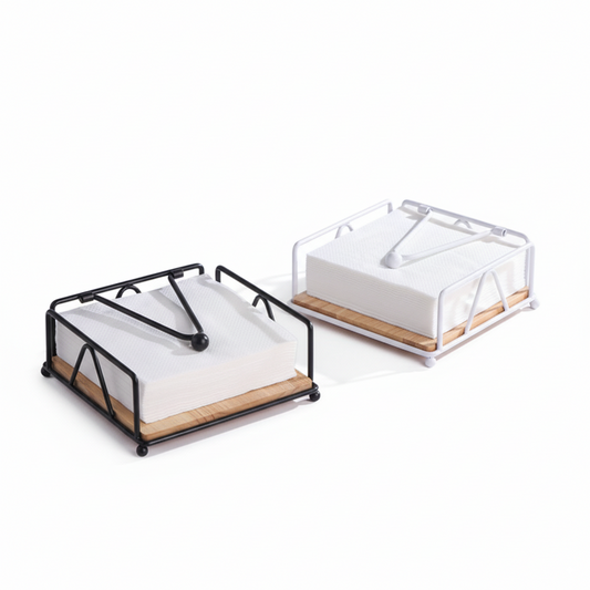 Retro Metal Napkin Holder with Tension Arm – Vintage Kitchen Table Organizer