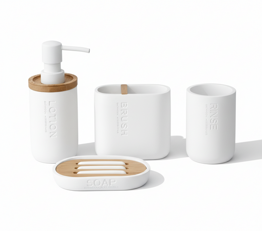 Bathroom Elegance Set (4 Pieces) – Modern Luxury Bath Accessories