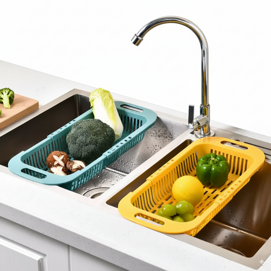 Expandable Food Strainer Basket – Collapsible Kitchen Sink Colander