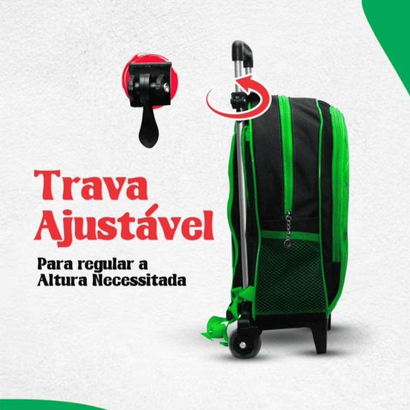 Mochila Minecraft com Rodinhas [KIT COMPLETO]