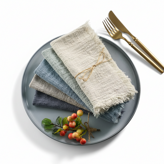 Rustic Cotton Cloth Napkin Set (20 Pieces) – Elegant Dining Table Essentials