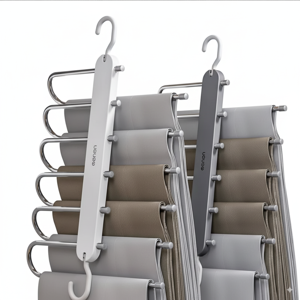 6-in-1 Multifunctional Pants Hanger – Space-Saving Closet Organizer Rack