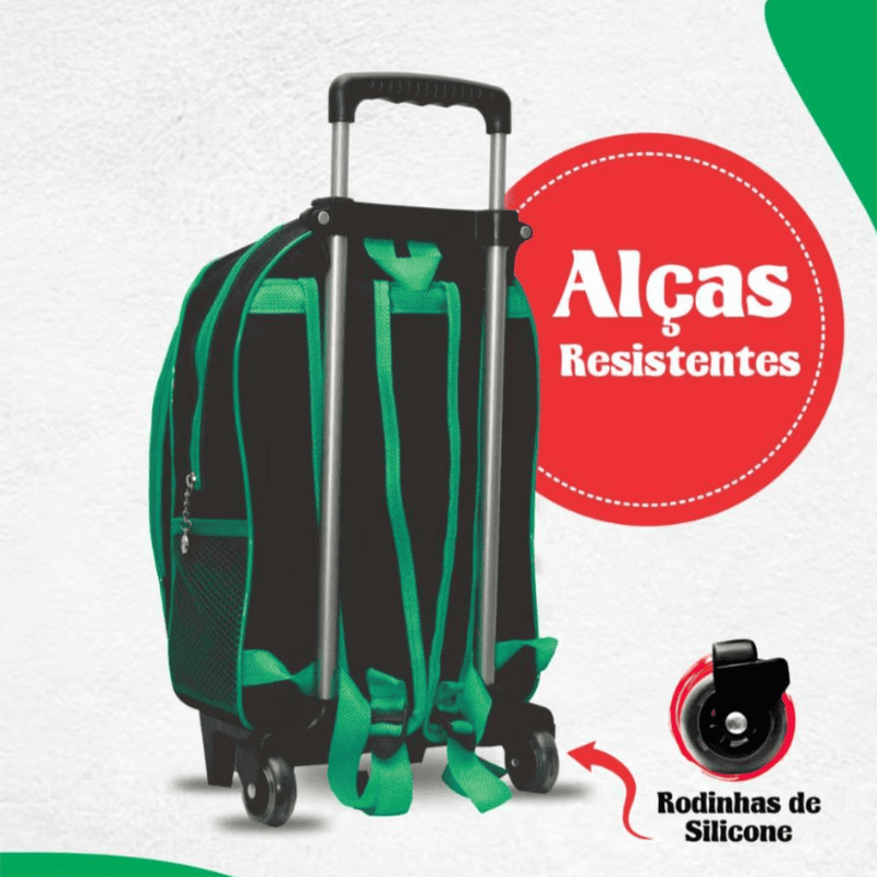 Mochila Minecraft com Rodinhas [KIT COMPLETO]
