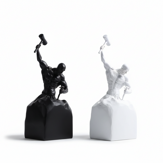 Resin Sculpture – Man Sculpting Himself Artistic Modern Statue