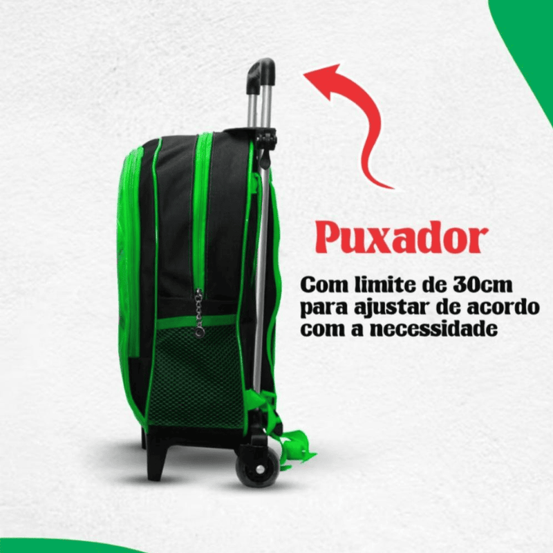 Mochila Minecraft com Rodinhas [KIT COMPLETO]