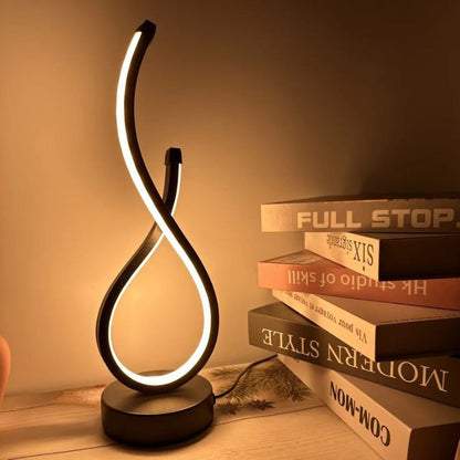Infinity LED Table Lamp – Modern Minimalist Desk Light for Bedroom, Living Room & Office