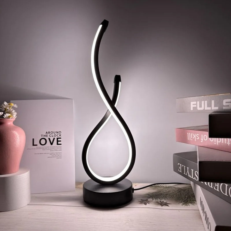 Infinity LED Table Lamp – Modern Minimalist Desk Light for Bedroom, Living Room & Office