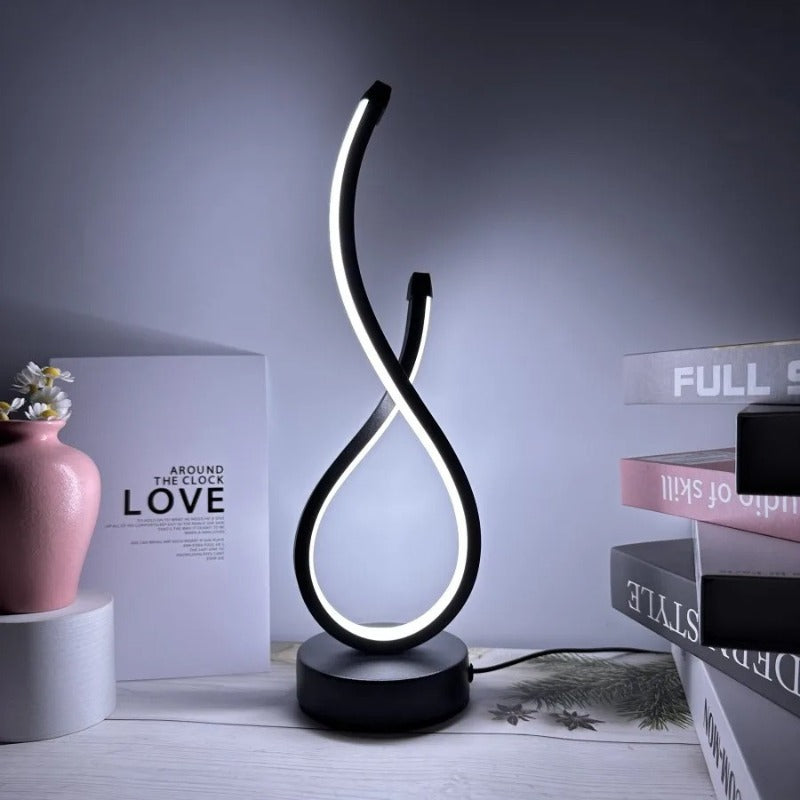 Infinity LED Table Lamp – Modern Minimalist Desk Light for Bedroom, Living Room & Office