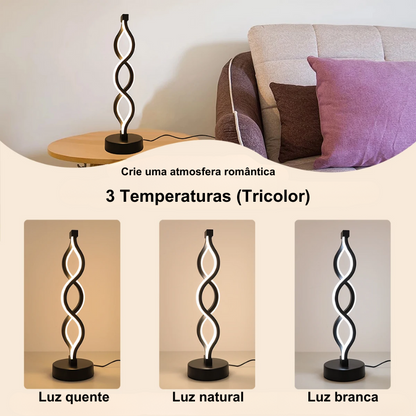 Double Spiral LED Table Lamp – Decorative Modern Desk Light for Bedroom, Office & Home