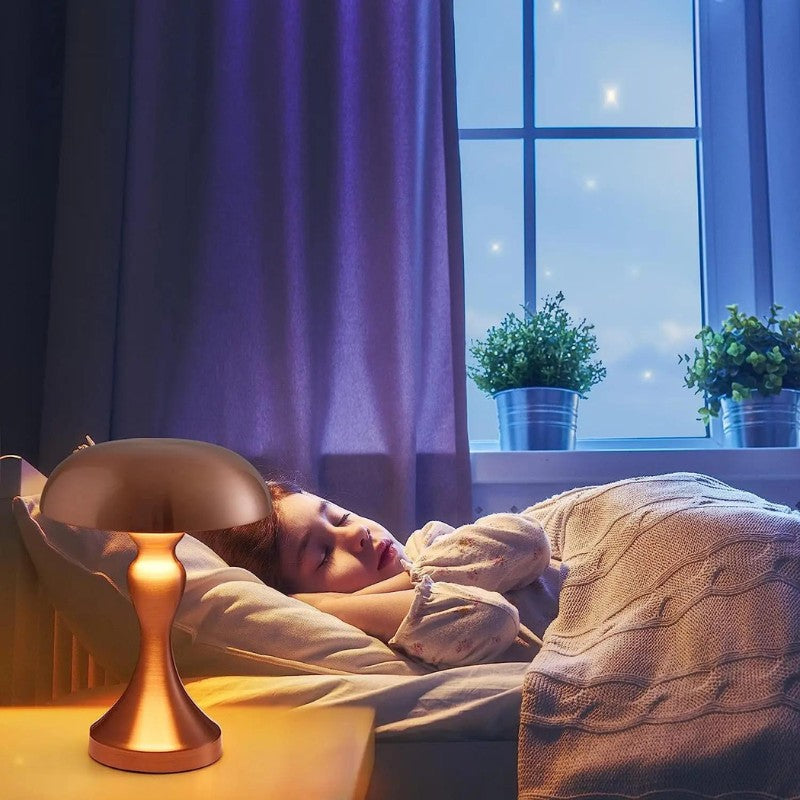 Mushroom-Shaped Wireless LED Lamp – Touch Control Bedside & Night Light Decor
