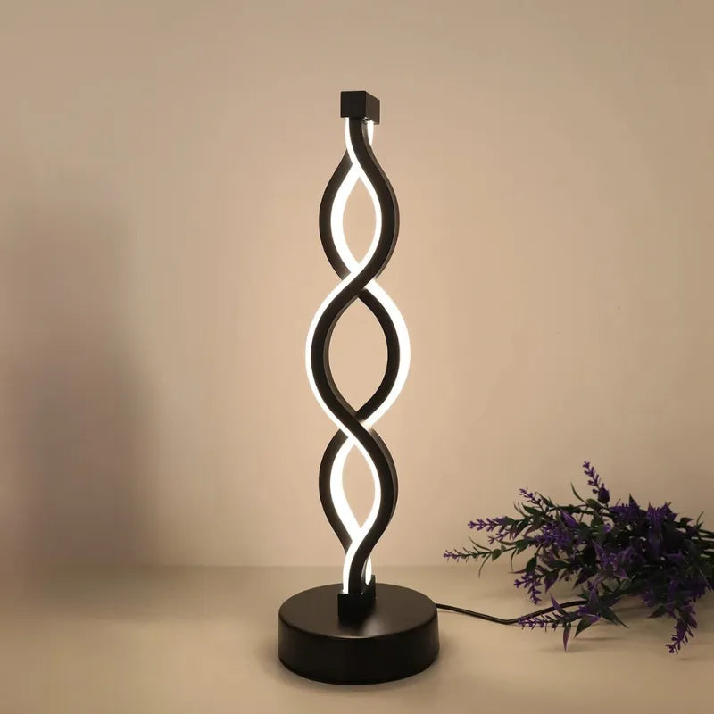 Double Spiral LED Table Lamp – Decorative Modern Desk Light for Bedroom, Office & Home