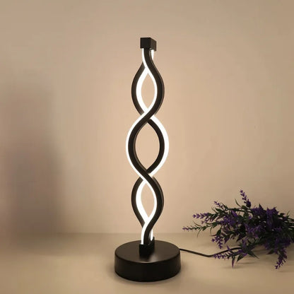 Double Spiral LED Table Lamp – Decorative Modern Desk Light for Bedroom, Office & Home