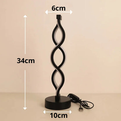 Double Spiral LED Table Lamp – Decorative Modern Desk Light for Bedroom, Office & Home