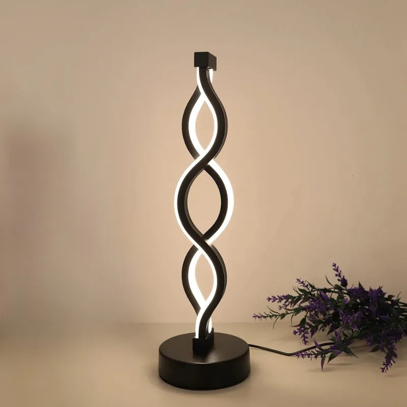 Double Spiral LED Table Lamp – Decorative Modern Desk Light for Bedroom, Office & Home