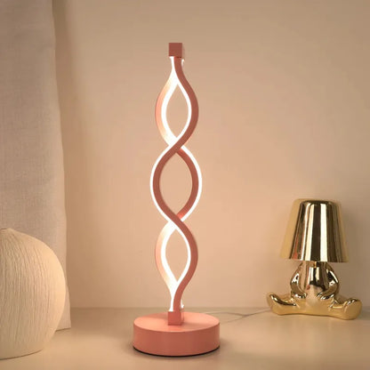 Double Spiral LED Table Lamp – Decorative Modern Desk Light for Bedroom, Office & Home