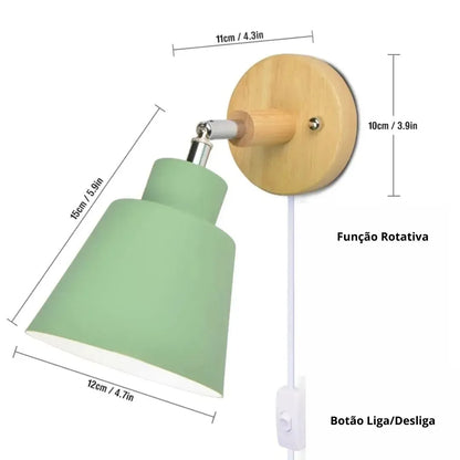 Nordic Wooden Wall Lamp – Minimalist Wall Sconce with Switch for Bedrooms, Entryways or Modern Hallways