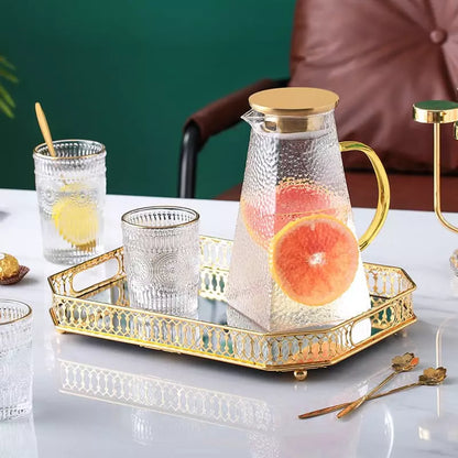 Rectangular Decorative Tray with Mirror — Elegant Organizer for Perfumes & Accessories