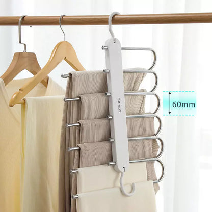 6-in-1 Multifunctional Pants Hanger – Space-Saving Closet Organizer Rack