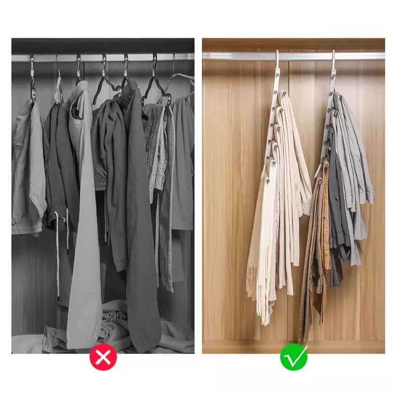6-in-1 Multifunctional Pants Hanger – Space-Saving Closet Organizer Rack