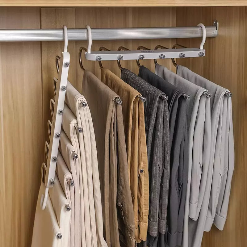 6-in-1 Multifunctional Pants Hanger – Space-Saving Closet Organizer Rack