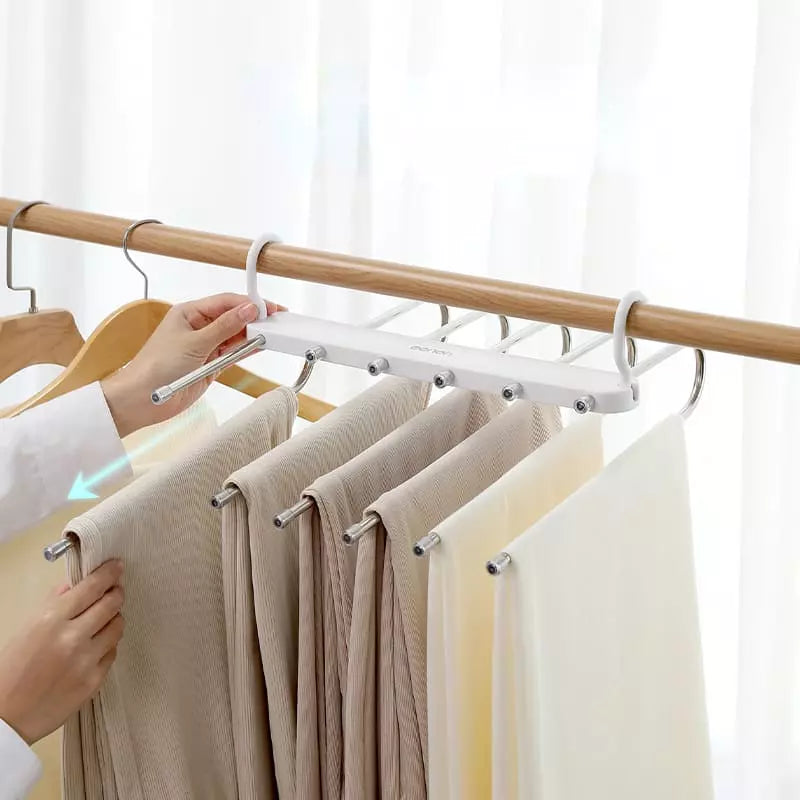 6-in-1 Multifunctional Pants Hanger – Space-Saving Closet Organizer Rack