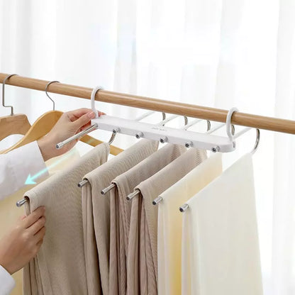 6-in-1 Multifunctional Pants Hanger – Space-Saving Closet Organizer Rack