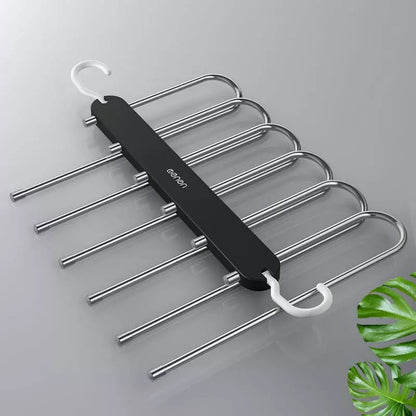 6-in-1 Multifunctional Pants Hanger – Space-Saving Closet Organizer Rack