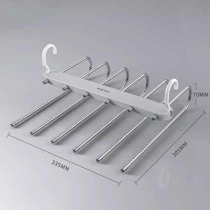 6-in-1 Multifunctional Pants Hanger – Space-Saving Closet Organizer Rack