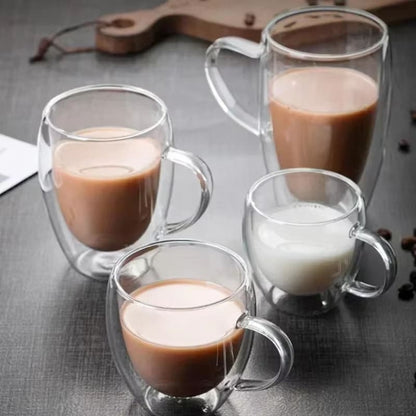 Double Wall Glass Mug – Heat Resistant Coffee & Tea Cup