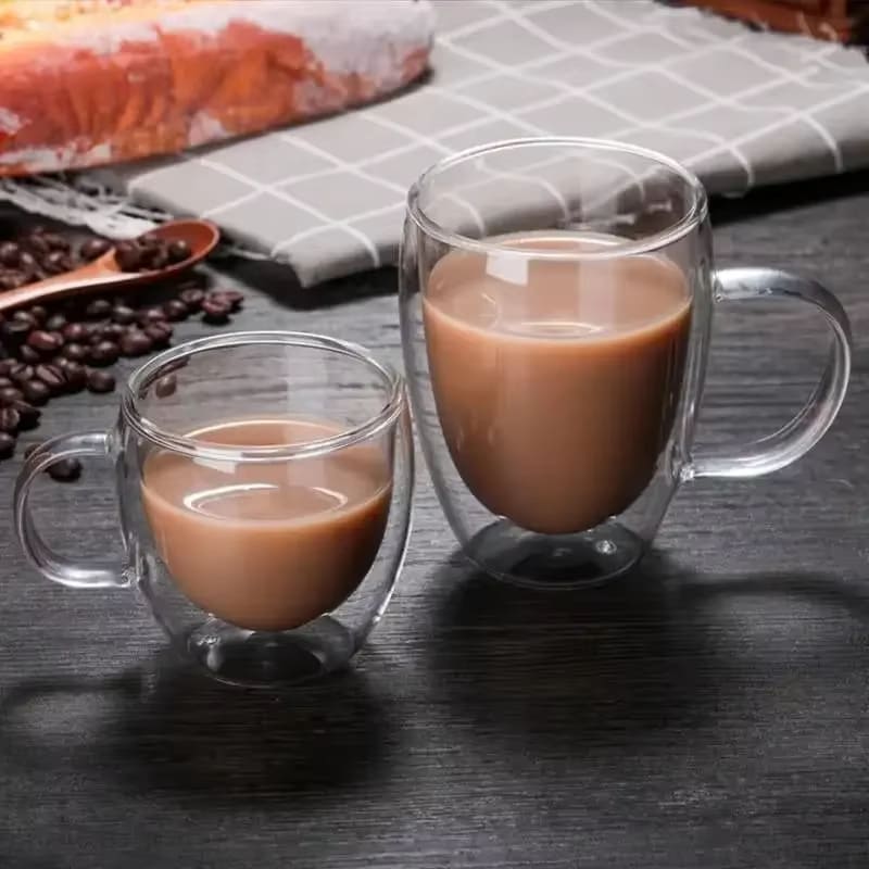 Double Wall Glass Mug – Heat Resistant Coffee & Tea Cup