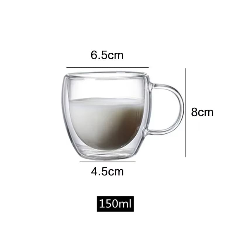 Double Wall Glass Mug – Heat Resistant Coffee & Tea Cup