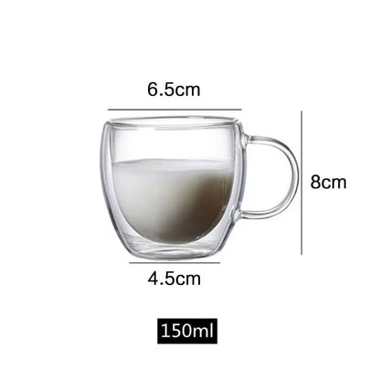 Double Wall Glass Mug – Heat Resistant Coffee & Tea Cup