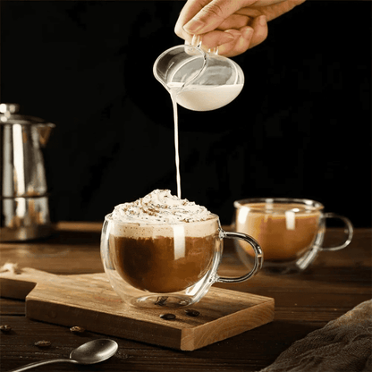 Double Wall Glass Mug – Heat Resistant Coffee & Tea Cup