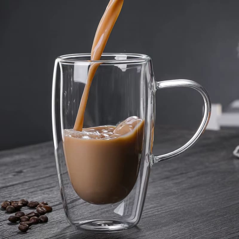 Double Wall Glass Mug – Heat Resistant Coffee & Tea Cup