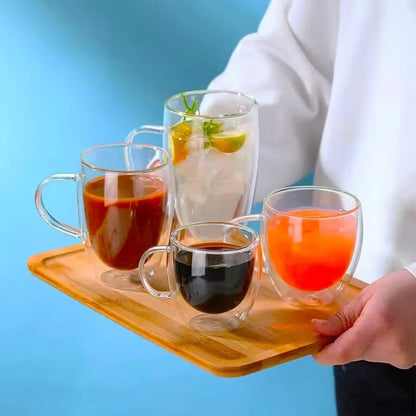 Double Wall Glass Mug – Heat Resistant Coffee & Tea Cup