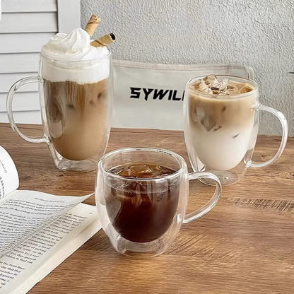 Double Wall Glass Mug – Heat Resistant Coffee & Tea Cup