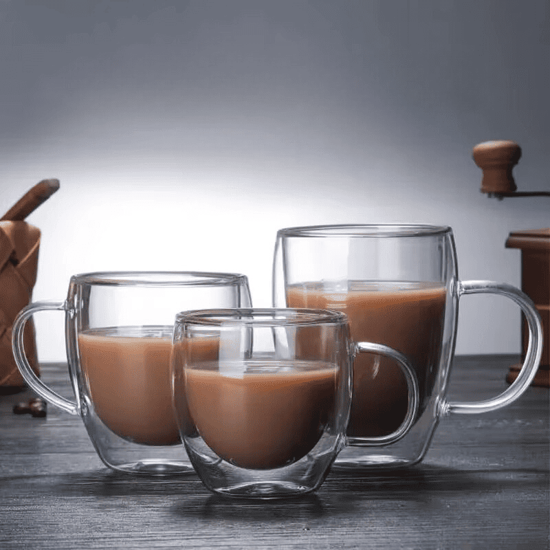 Double Wall Glass Mug – Heat Resistant Coffee & Tea Cup