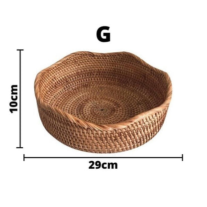 Handwoven Rattan Wicker Basket — Rustic & Elegant Storage Organizer for Home & Kitchen